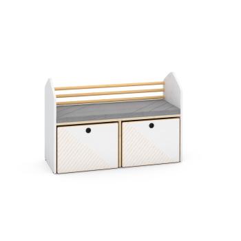 FLO Sitzbank mit Rollbehältern, weiss