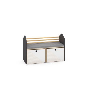 FLO Sitzbank mit Rollbehältern, anthrazit