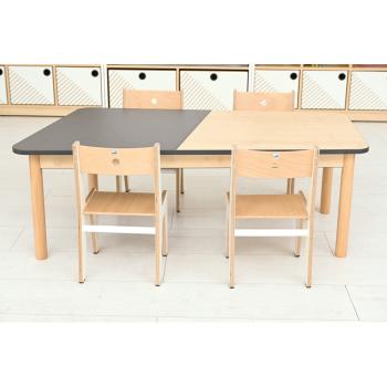 FLO Tischplatte, 131 x 60 cm, Ahorn-anthrazit