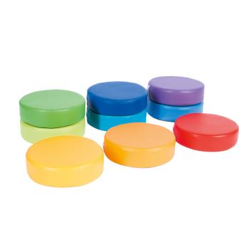 Sitzkissen Regenbogen, rund, H 8 cm - 12er-Set
