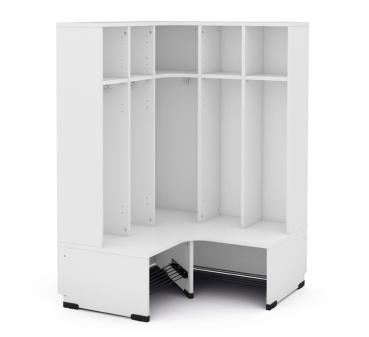 Eckgarderobe Tropfen 5, SH 31 cm, weiss