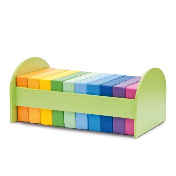 Gestell mit 10 quadratischen Sitzkissen, Regenbogen