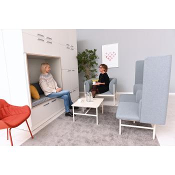 Agora Modul 1, mit hoher Lehne, grau