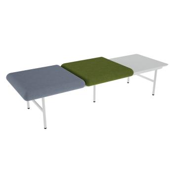 Agora Modul 2, Sitzbank mit Ablage, grau-dunkelolivgrün