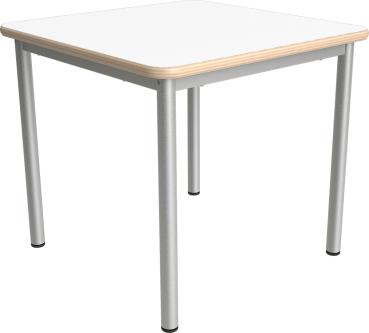 MILA Tisch 4 HPL, 70x70 cm, Tischhöhe 64 cm - HPL weiss
