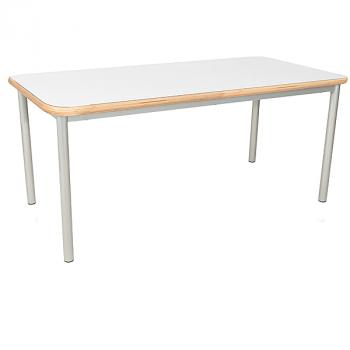 MILA Tisch 6 HPL, 140x70 cm, Tischhöhe 76 cm - HPL weiss