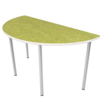 Flüstertisch 2, halbrund, Diagonale 160 cm, Tischhöhe 53 cm - grün