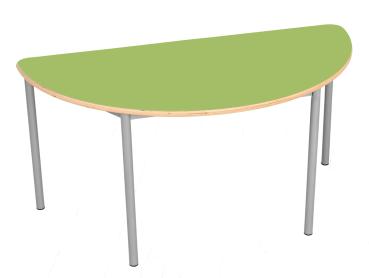 MILA Tisch 3 HPL, halbrund, Diagonale 160, Tischhöhe 58 cm - HPL grün