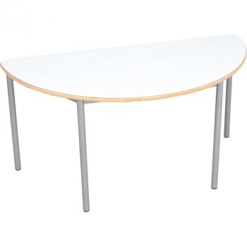 MILA Tisch 3 HPL, halbrund, Diagonale 160, Tischhöhe 58 cm - HPL weiss