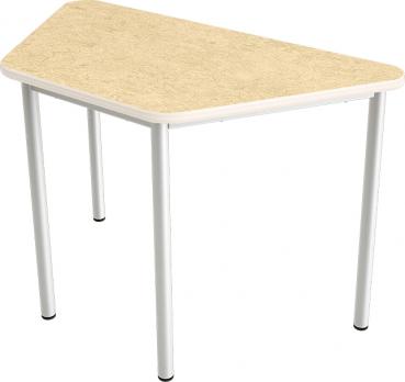 Flüstertisch 4, trapezförmig, Seite 120 cm, Tischhöhe 64 cm - beige