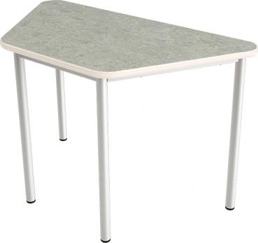 Flüstertisch 2, trapezförmig, Seite 120 cm, Tischhöhe 53 cm - grau