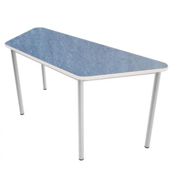 Flüstertisch 2, trapezförmig, Seite 160 cm, Tischhöhe 53 cm - blau