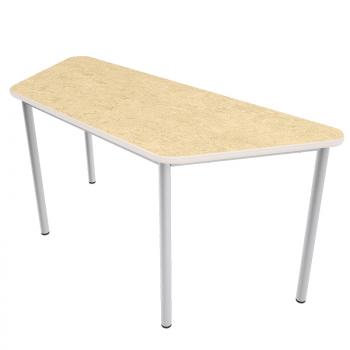 Flüstertisch 4, trapezförmig, Seite 140 cm, Tischhöhe 64 cm - beige