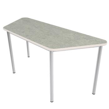 Flüstertisch PLUS 3, trapezförmig, Seite 160 cm, Tischhöhe 59 cm - grau