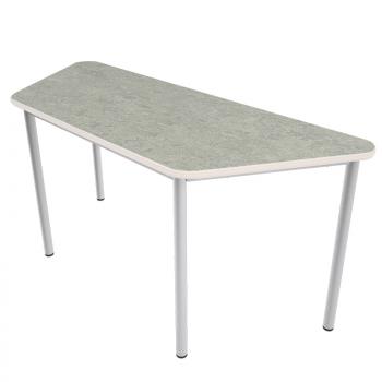 Flüstertisch PLUS 6, trapezförmig, Seite 160 cm, Tischhöhe 76 cm - grau