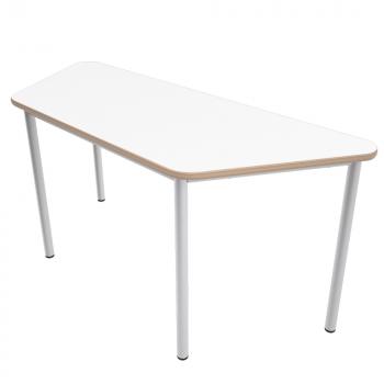 MILA Tisch 6 HPL, trapezförmig, Seite 160 cm, Tischhöhe 76 cm - HPL weiss