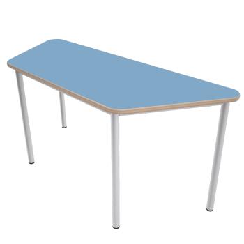 MILA Tisch 2 HPL, trapezförmig, Seite 160 cm, Tischhöhe 52 cm - HPL hellblau