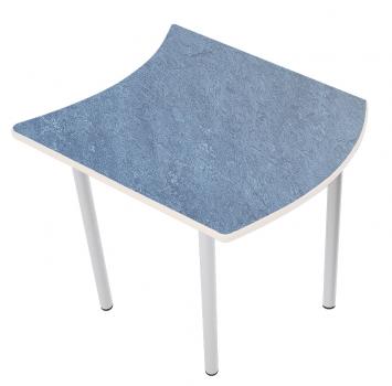 Flüstertisch 4, wellenförmig klein, Tischhöhe 64 cm - blau