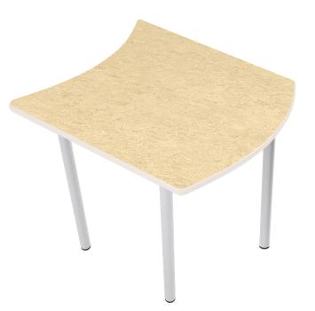 Flüstertisch PLUS 2, wellenförmig klein, Tischhöhe 53 cm - beige