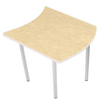 Flüstertisch PLUS 3, wellenförmig klein, Tischhöhe 59 cm - beige