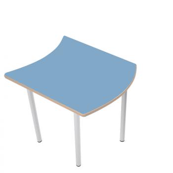 MILA Tisch 6 HPL, wellenförmig klein, Tischhöhe 76 cm - HPL hellblau