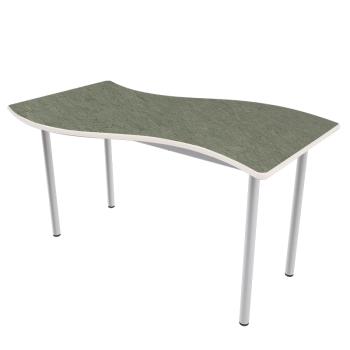 Flüstertisch PLUS 5, wellenförmig gross, Tischhöhe 71 cm - graphit