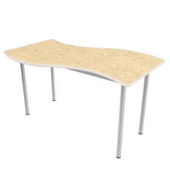 Flüstertisch 3, wellenförmig gross, Tischhöhe 59 cm - beige