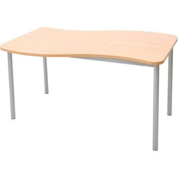 MILA Tisch 5, wellenförmig gross, Tischhöhe 70 cm - Birke