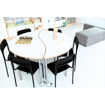 MILA Tisch, halbrund wellenförmig (B9012)