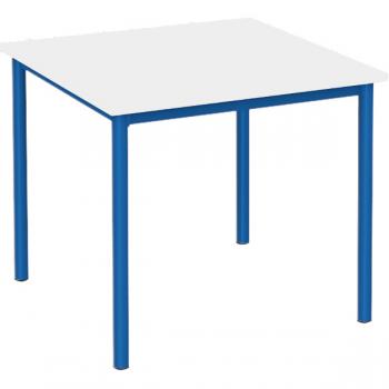 MILA Tisch 80x80, Tischhöhe 53 cm, gerade Ecken - blau - weiss