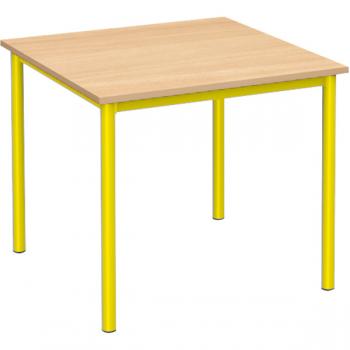 MILA Tisch 80x80, Tischhöhe 59 cm, gerade Ecken - gelb - Buche