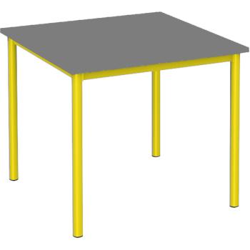 MILA Tisch 80x80, Tischhöhe 46 cm, gerade Ecken - gelb - grau