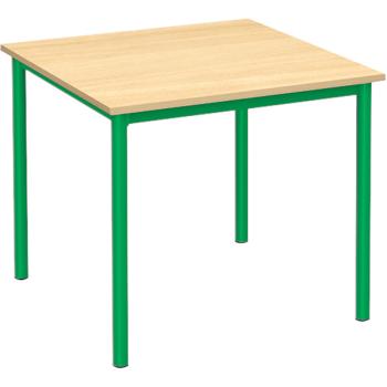 MILA Tisch 80x80, Tischhöhe 46 cm, gerade Ecken - grün - Birke
