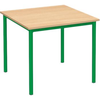 MILA Tisch 80x80, Tischhöhe 46 cm, gerade Ecken - grün - Buche