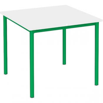 MILA Tisch 80x80, Tischhöhe 46 cm, gerade Ecken - grün - weiss
