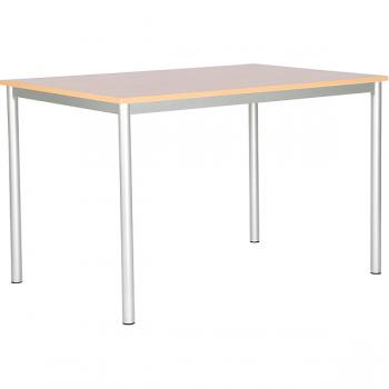 MILA Tisch 120x80, Tischhöhe 76 cm, gerade Ecken - alufarben - Birke