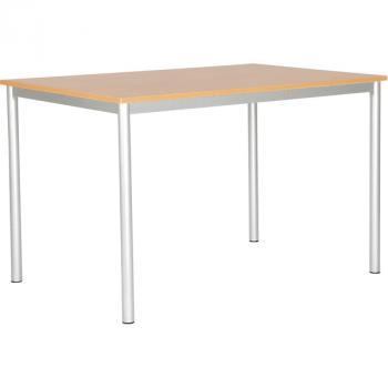 MILA Tisch 120x80, Tischhöhe 46 cm, gerade Ecken - alufarben - Buche