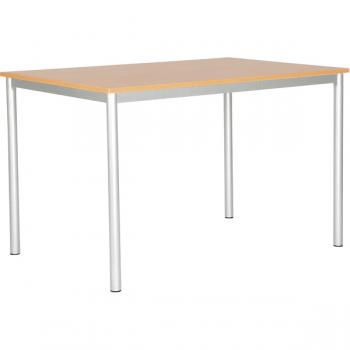 MILA Tisch 120x80, Tischhöhe 59 cm, gerade Ecken - alufarben - Buche