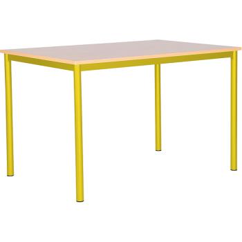 Doppeltisch MILA 3, Tischhöhe 59 cm, gerade Ecken - gelb - Birke