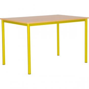MILA Tisch 120x80, Tischhöhe 64 cm, gerade Ecken - gelb - Buche