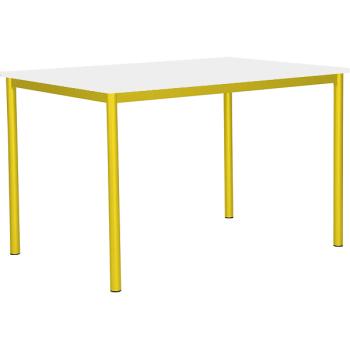 Doppeltisch MILA 3, Tischhöhe 59 cm, gerade Ecken - gelb - weiss