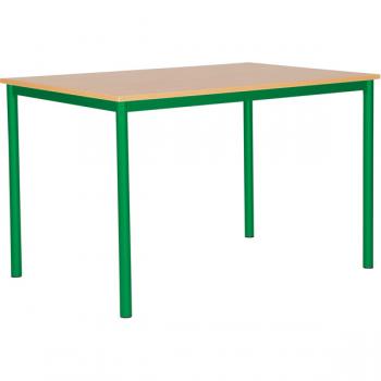 MILA Tisch 120x80, Tischhöhe 53 cm, gerade Ecken - grün - Buche