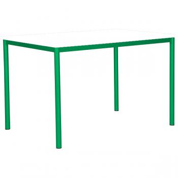 MILA Tisch 120x80, Tischhöhe 59 cm, gerade Ecken - grün - weiss