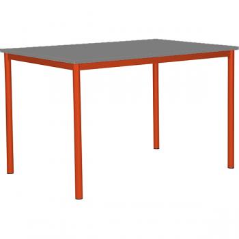 MILA Tisch 120x80, Tischhöhe 46 cm, gerade Ecken - rot - grau