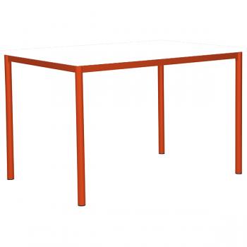 MILA Tisch 120x80, Tischhöhe 76 cm, gerade Ecken - rot - weiss