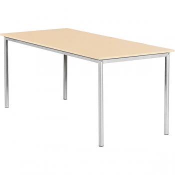 MILA Tisch 160x80, Tischhöhe 53 cm, gerade Ecken - alufarben - Birke