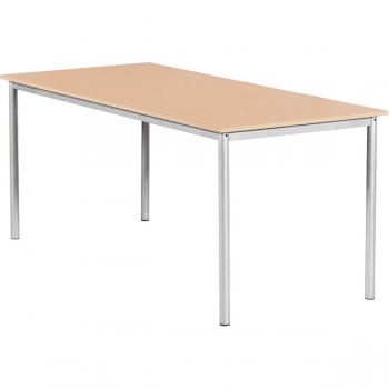 MILA Tisch 160x80, Tischhöhe 59 cm, gerade Ecken - alufarben - Buche