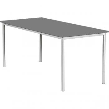 MILA Tisch 160x80, Tischhöhe 46 cm, gerade Ecken - alufarben - grau