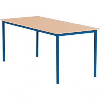 MILA Tisch 160x80, Tischhöhe 53 cm, gerade Ecken - blau - Buche