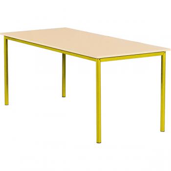 MILA Tisch 160x80, Tischhöhe 46 cm, gerade Ecken - gelb - Birke